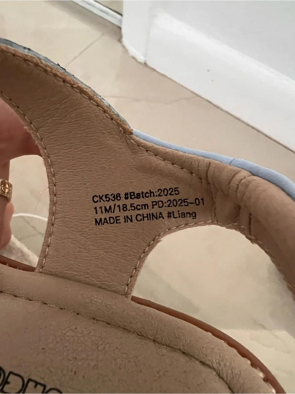 Calvin Klein Baby Blue Bow Lace Trim Sandals